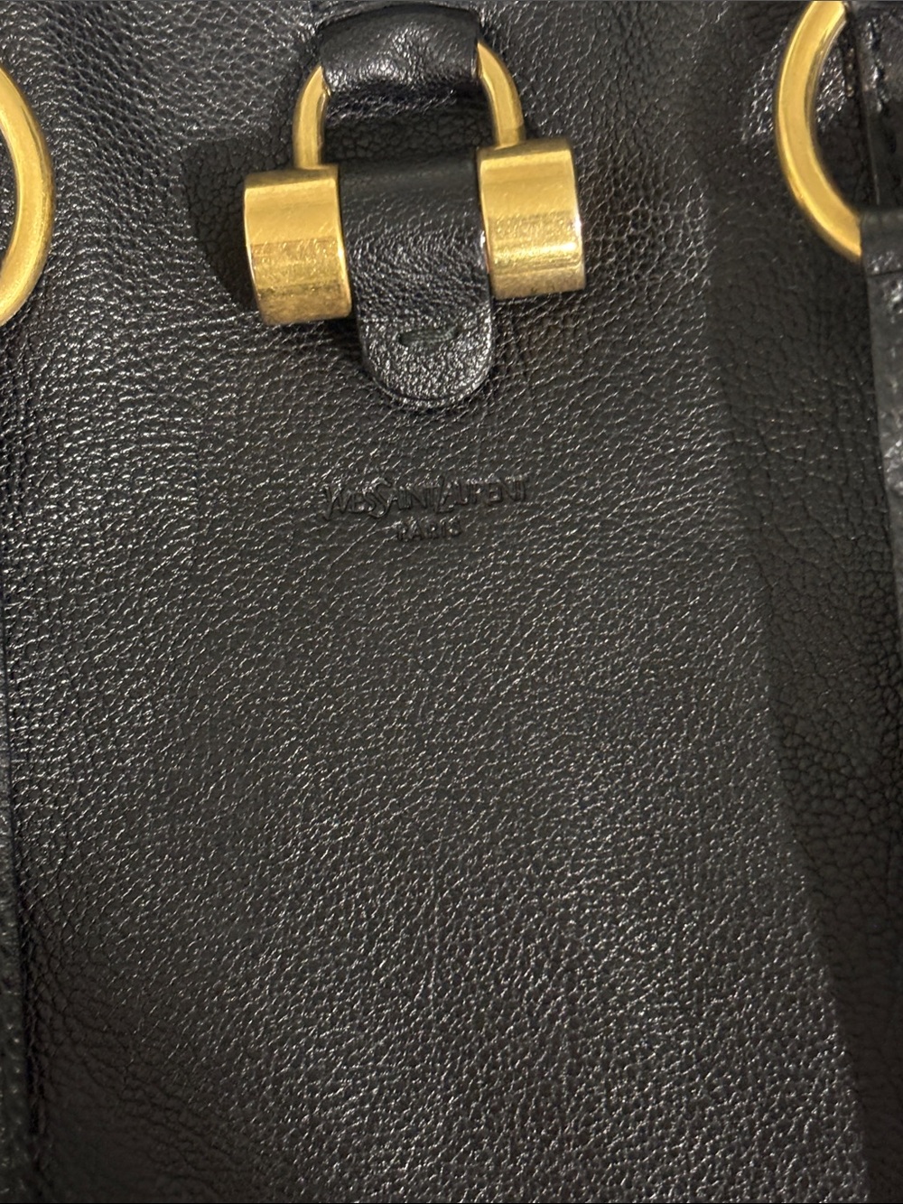 Saint Laurent Muse Black Leather Bag with Gold Hardware with Entrupy